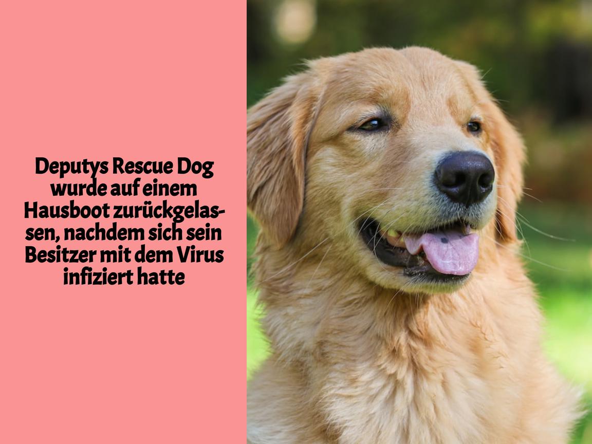 Deputys Rescue Dog wurde auf einem Hausboot zurückgelassen, nachdem sich sein Besitzer mit dem Virus infiziert hatte